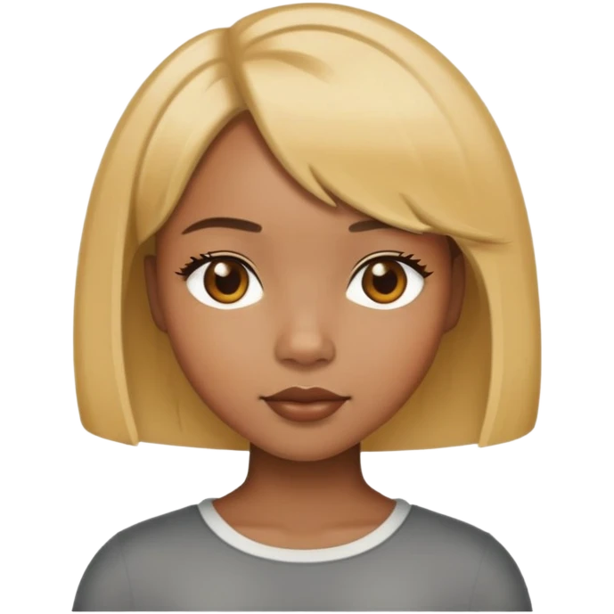 Honey blonde black girl with bob haircut emoji