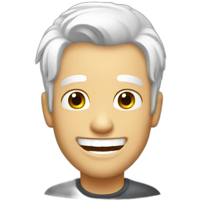white hair guy laugh emoji