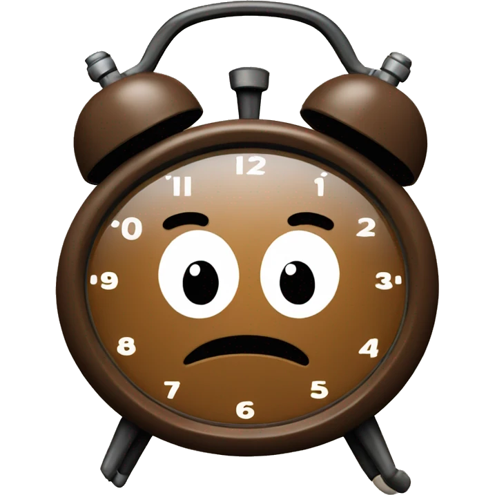 Brown alarm clock emoji