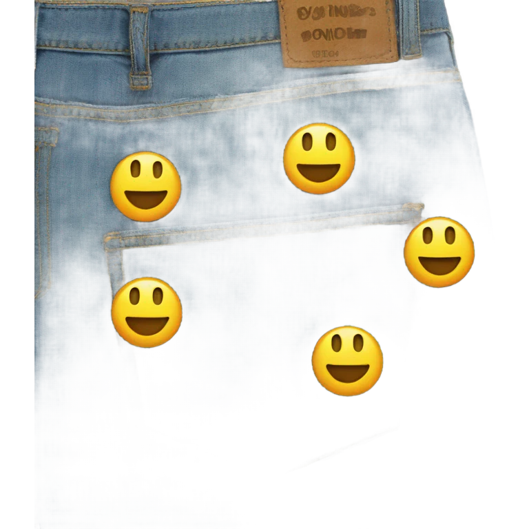 bellbottom jeans with smiley face patches emoji