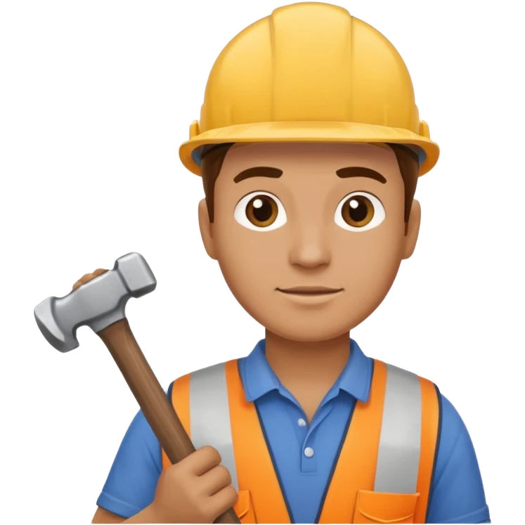 ein baurbeiter mit einem hammer emoji