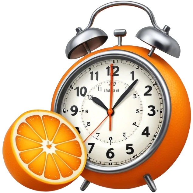 clock with a little orange next to it emoji