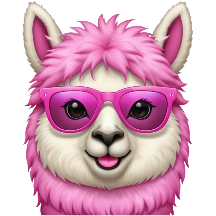 Sassy llama with pink sunglasses  emoji