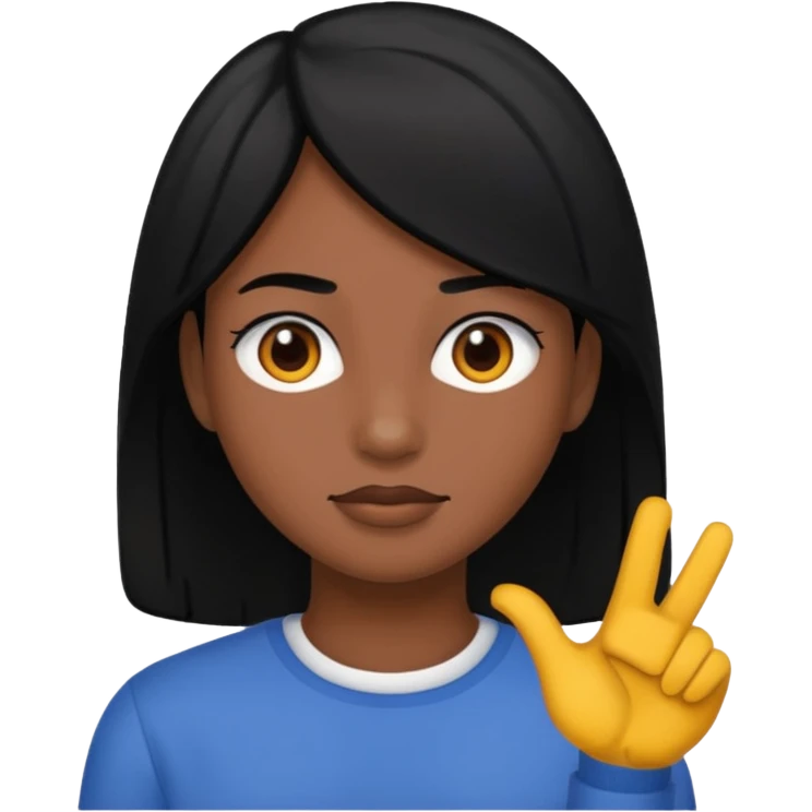 darker skin with black hair emoji