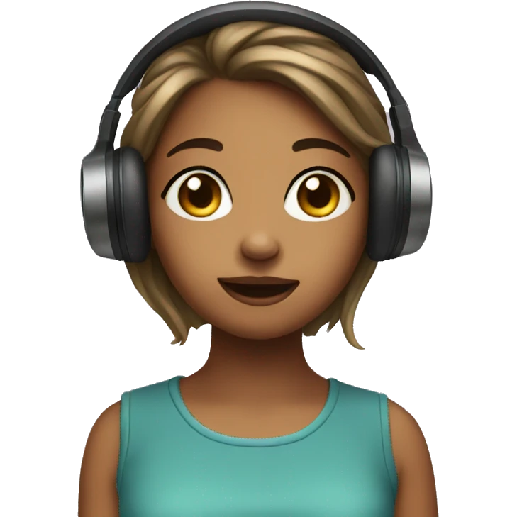 A girl who listens to music emoji