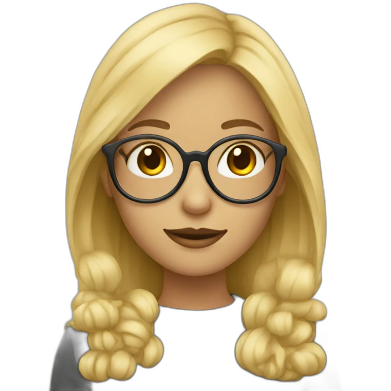Blonde girl with glassess emoji