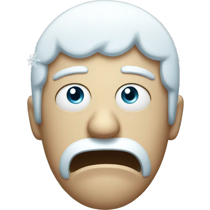 angry pissed off snow covered face with snowflakes  emoji