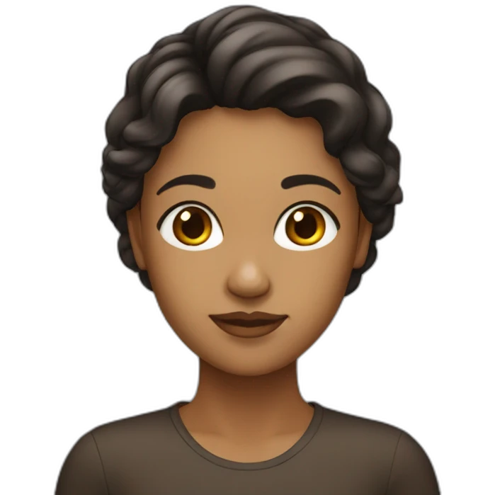 Lady long hair black to brown emoji