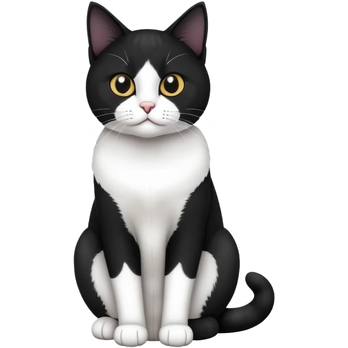 Black and white Devon cat sitting emoji