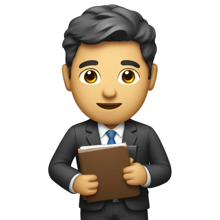 manager holding a notebook emoji