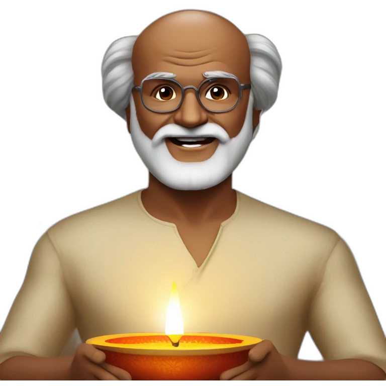 rajinikanth celebrating Diwali  emoji