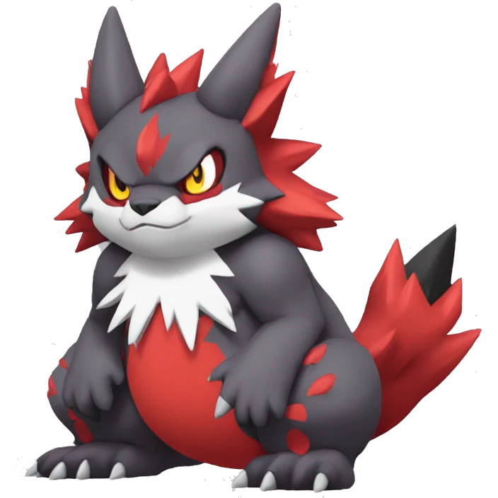 Full body cute cool Guilmon-Zoroark-Zangoose-Incineroar emoji