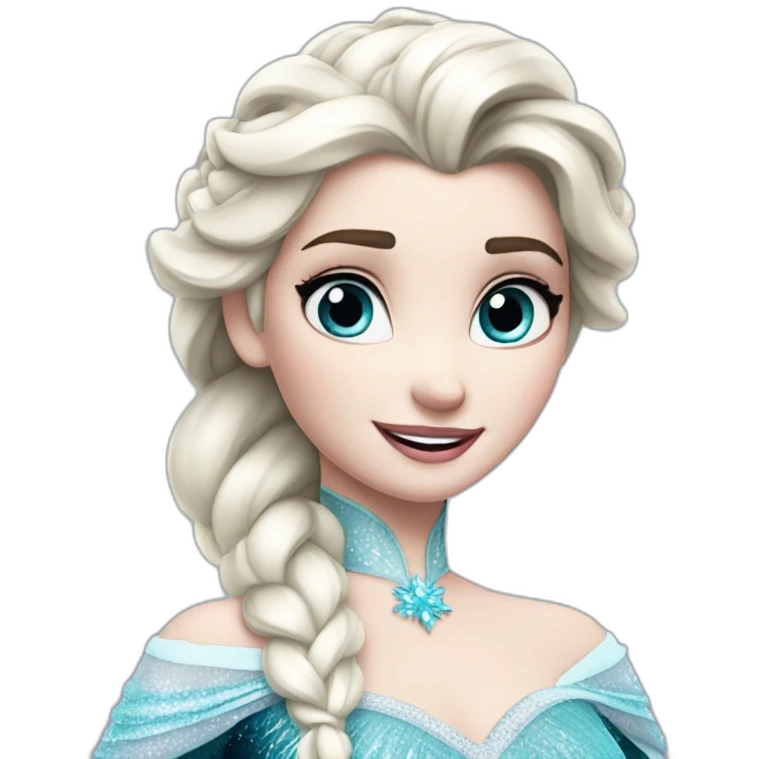 Frozen Elsa with smirk emoji