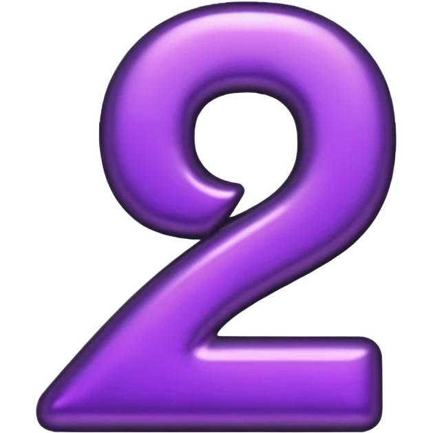 number 2 black and purple emoji