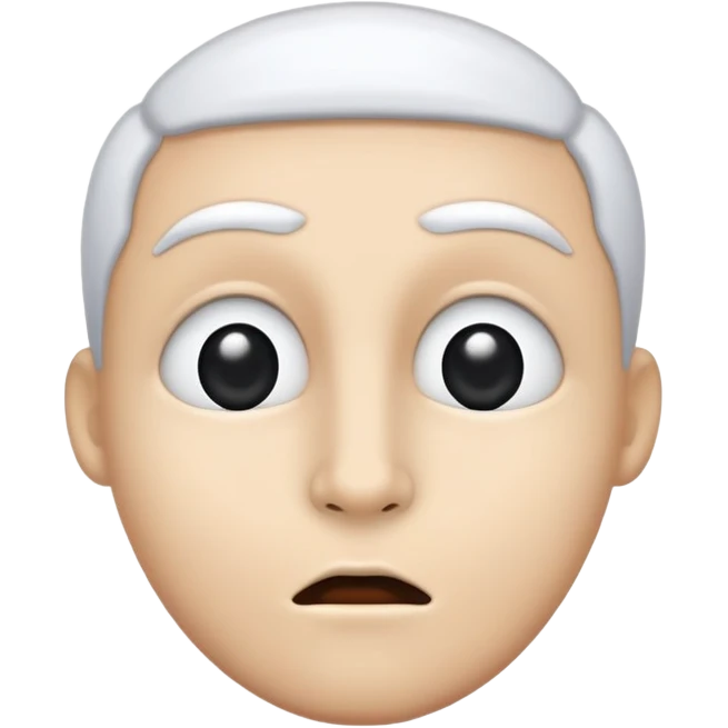 White head with black eyes and mouth  emoji
