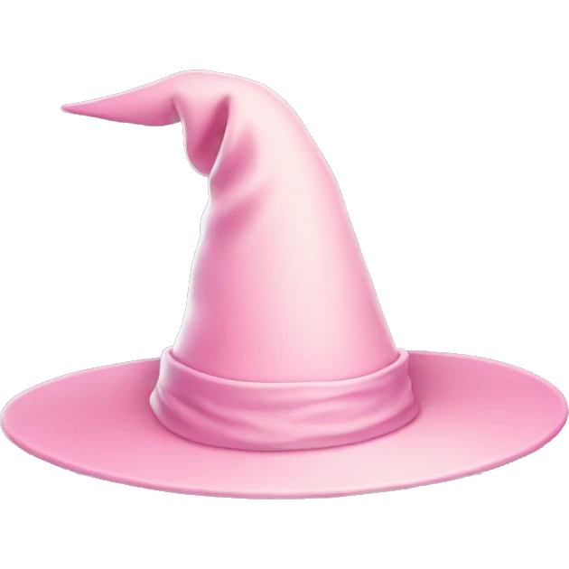 Pastel pink witch hat emoji