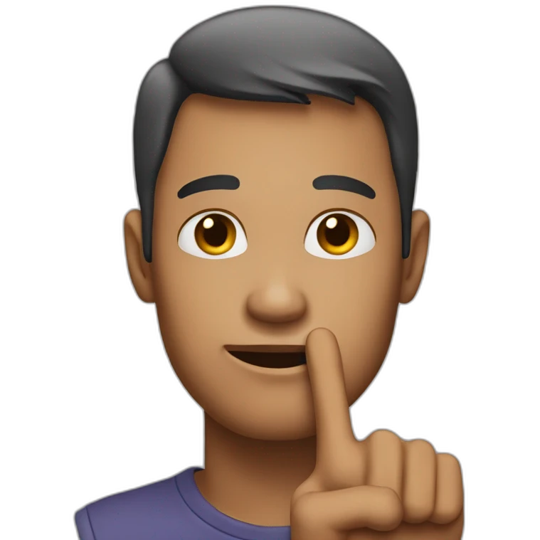 face - man stroking jawline with index finger emoji