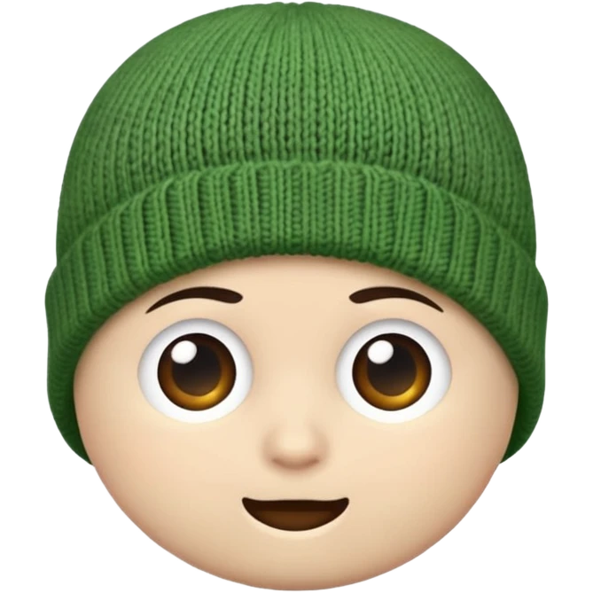 a green beanie emoji