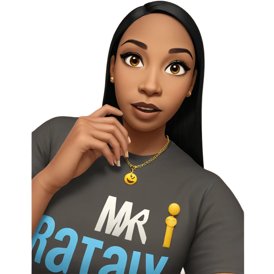 girl with black hair necklace emoji