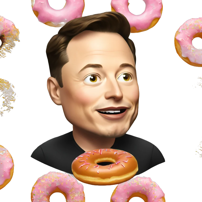 Elon Musk eat donut emoji