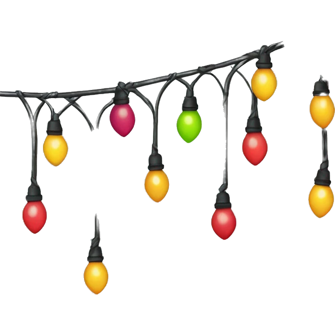 christmas lights hanging from corner to cor emoji