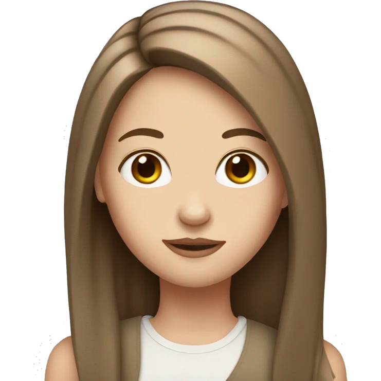 A white girl with brown straight hair emoji