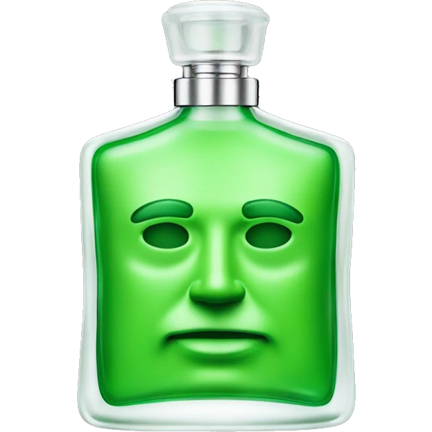 Le Male Perfume bottle in the shape of a green man's body emoji