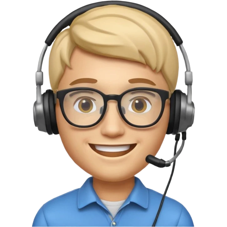 3D imoji of Young man who is graphics design emoji