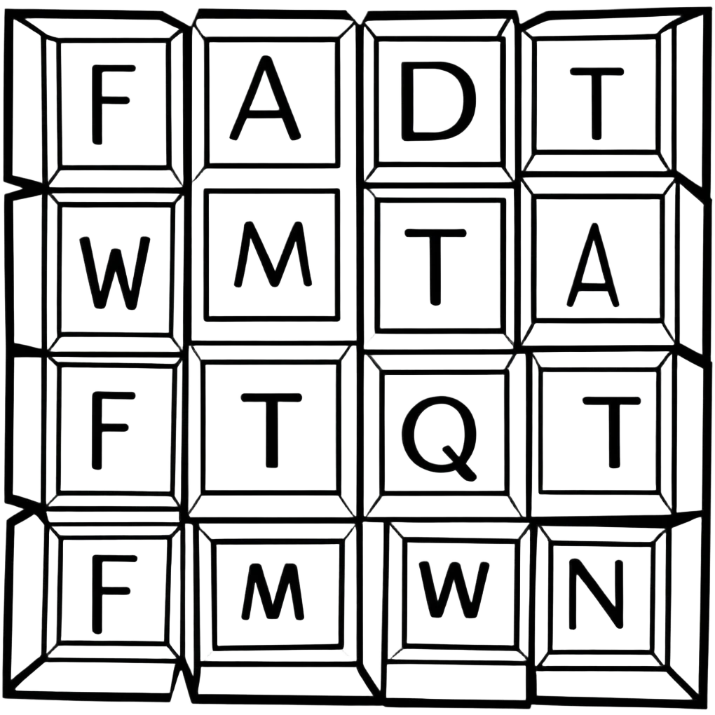 Letter blocks that spell F A T W O emoji