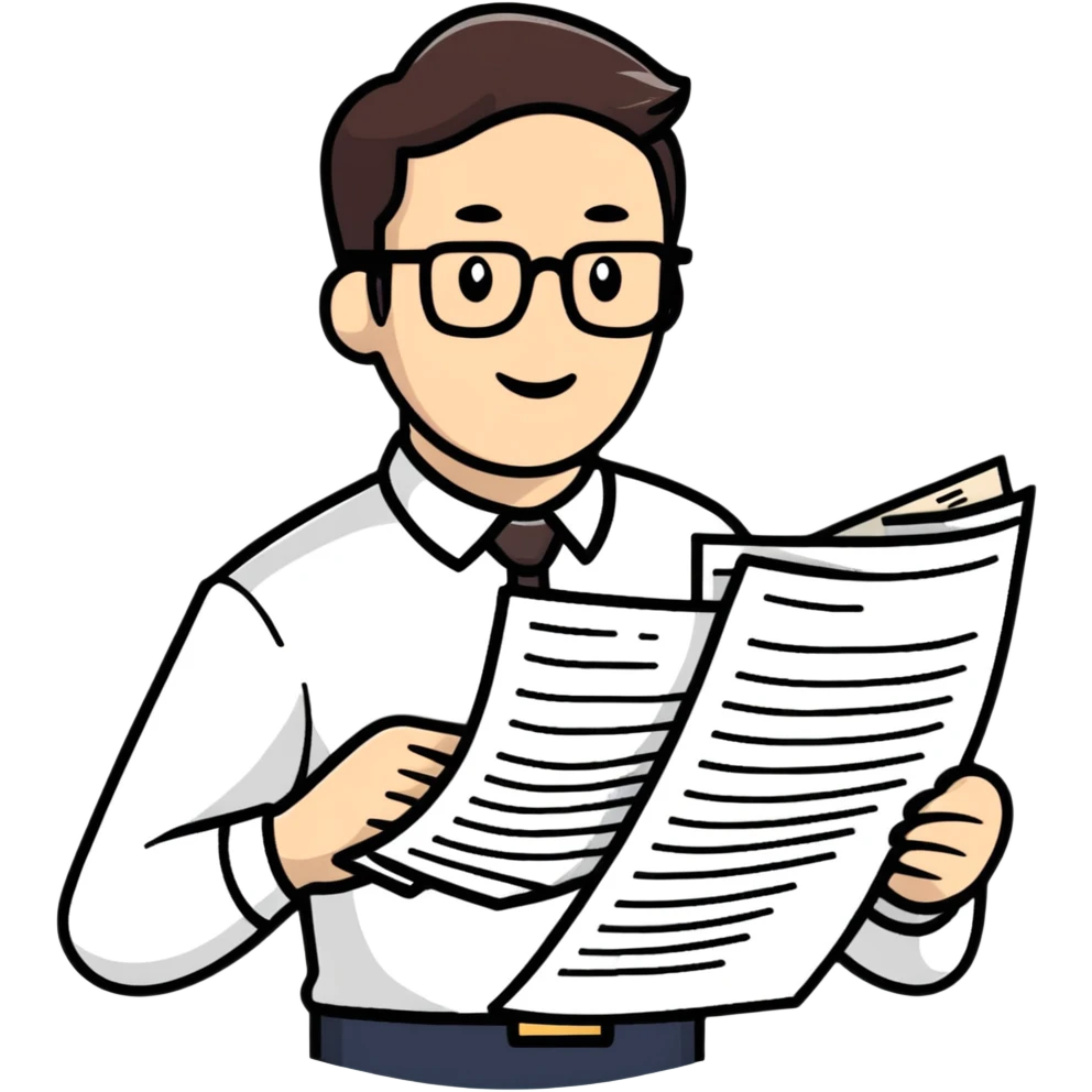 Manager employer reviewing documents with employees emoji