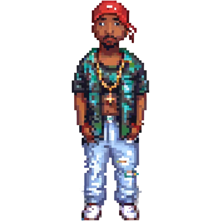 2Pac в полный рост, no background emoji