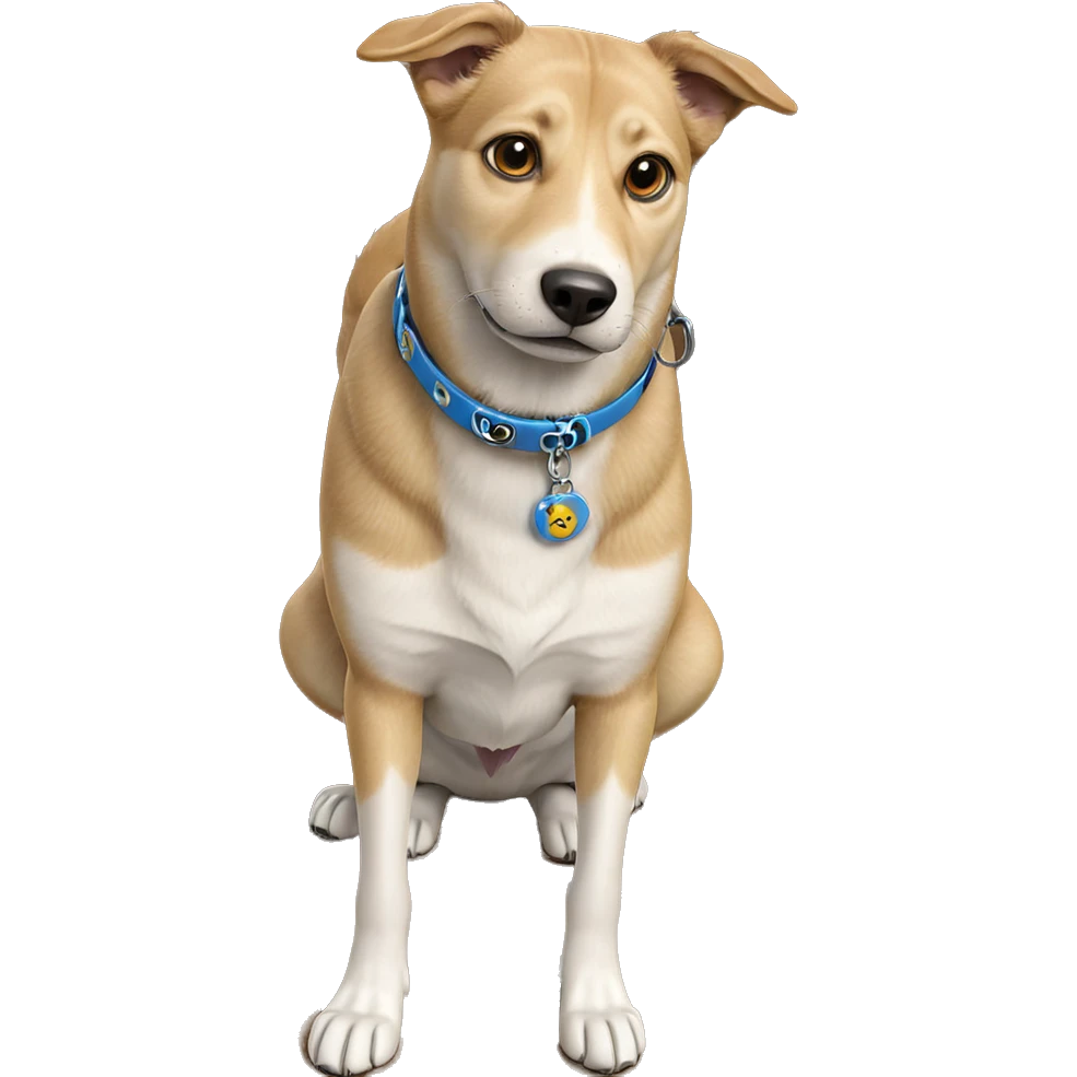 realistic dog with collar emoji