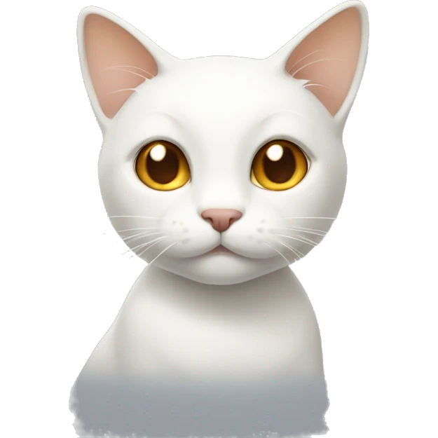 White Cat with caramel color ears and tail emoji