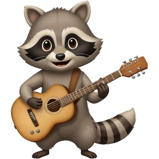 Raccon with guitar emoji