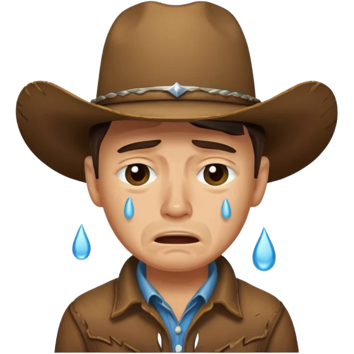 Cowboy crying very very hard  emoji