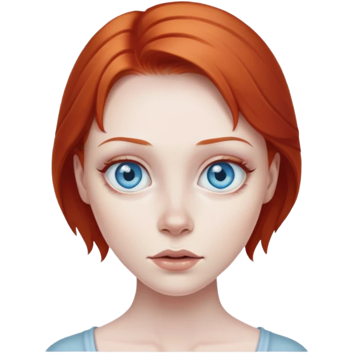 creepy red head with blue eyes emoji