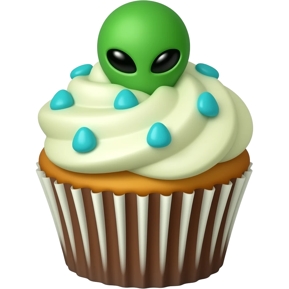 Alien cupcake emoji