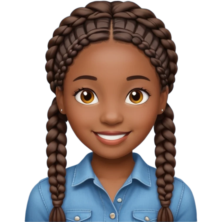 A beautiful black girl with braids emoji