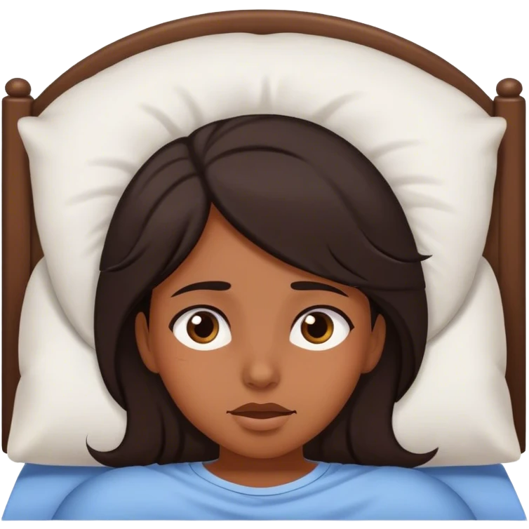 Chica morena de pelo despertando de su sueño emoji
