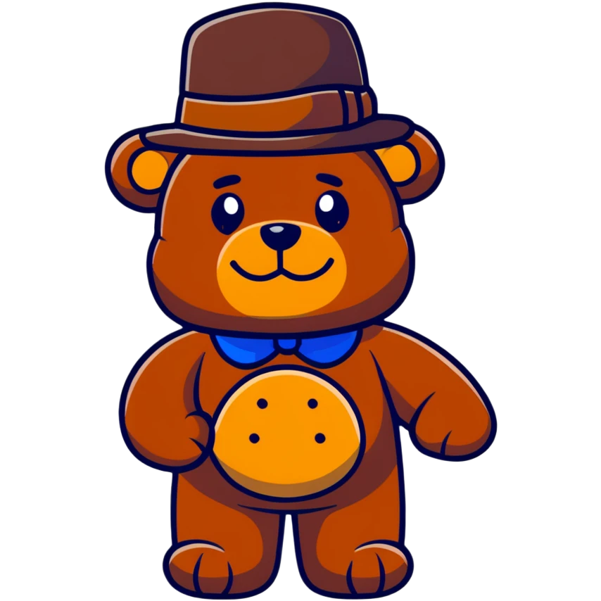 Freddy Fazbear with hat emoji