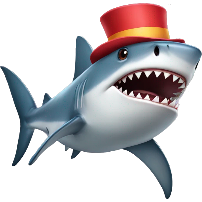 Shark with clown nose emoji