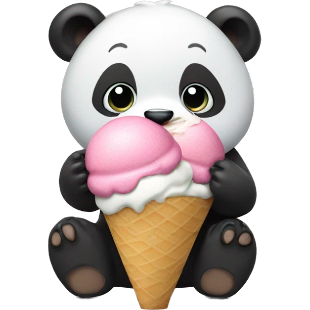 Panda eating ice cream emoji