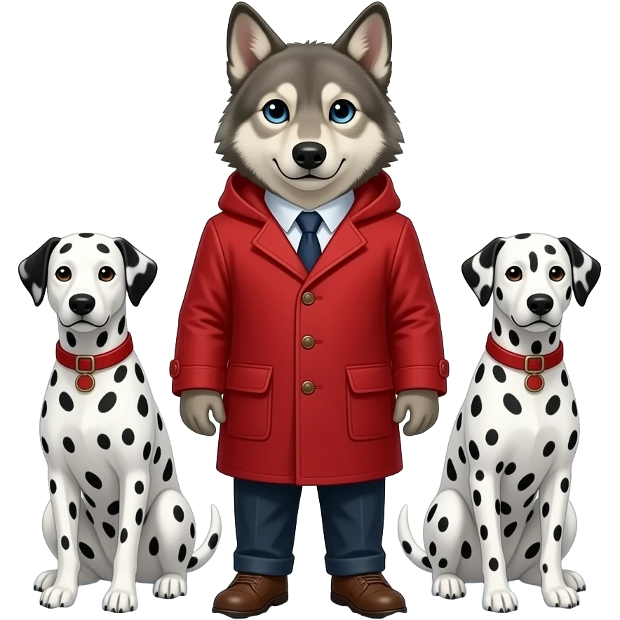 Zak Wolf & dalmatians: red & winterschin emoji
