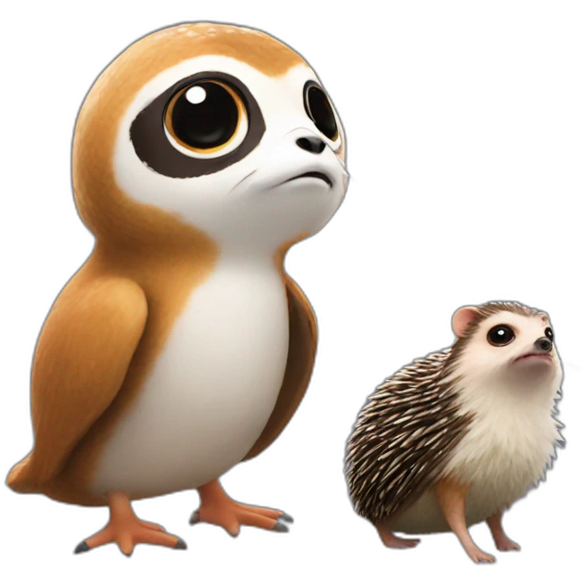 porg and hedgehog emoji