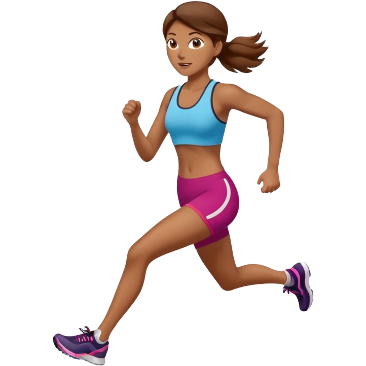 Naked woman with brown hair running emoji