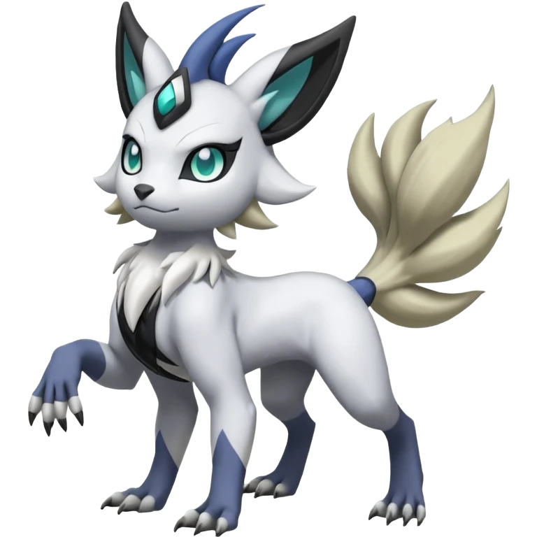 Garurumon-Meloetta-Renamon-Absol-fusion-hybrid-creature (full body) emoji