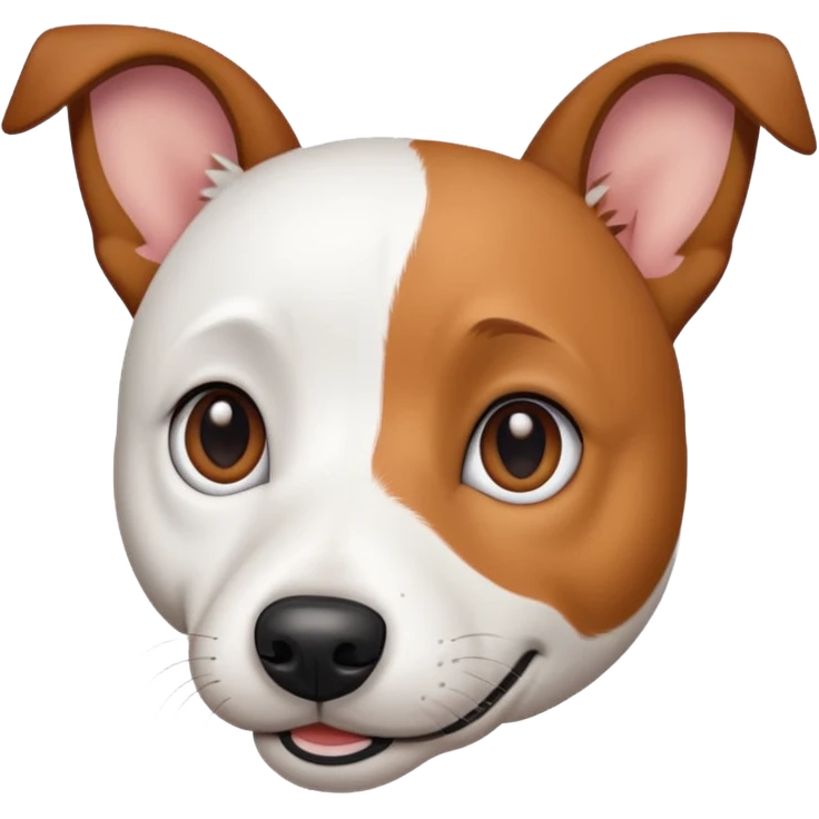 a fully white jack russell the size of a kelpie with light brown ears and a light brown patch on one eye emoji
