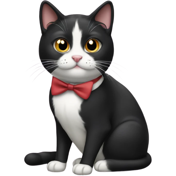 Tuxedo cat with a mustache emoji