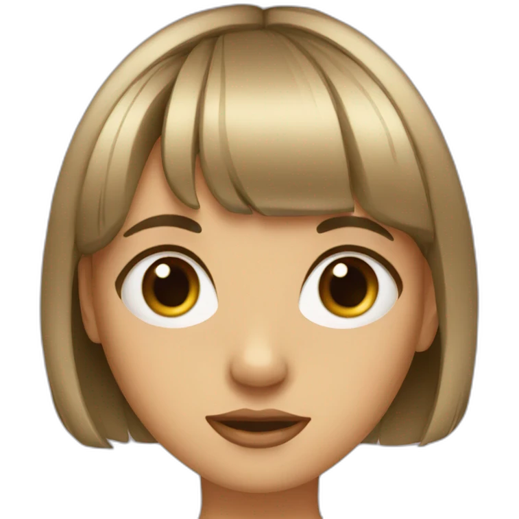 girl with bangs and big eyes emoji
