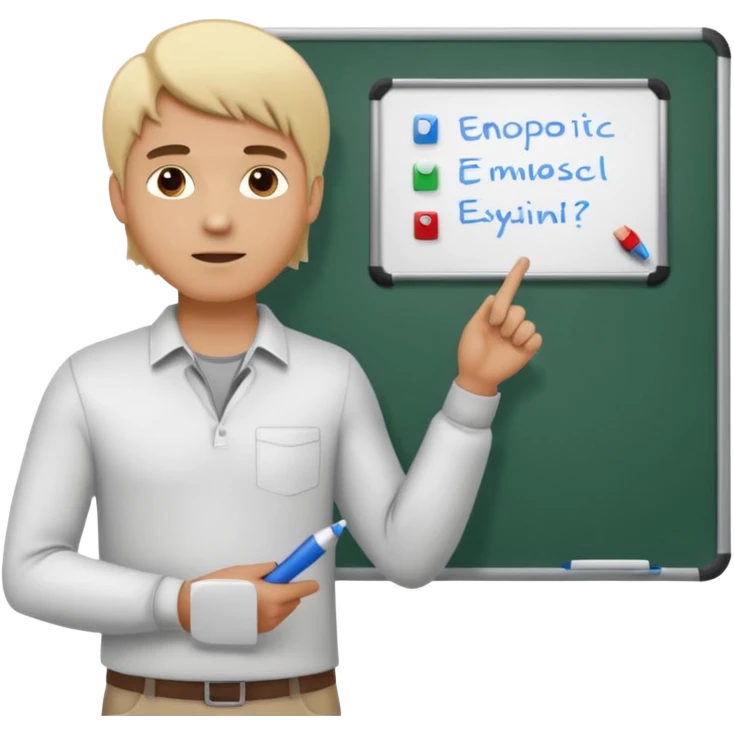 silhouette of a light-haired man standing next to a project board emoji